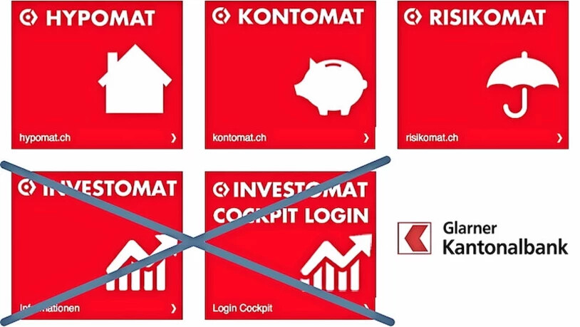 Die Glarner Kantonalbank stellt Ende November die Investomat-Online-Angebote ein.