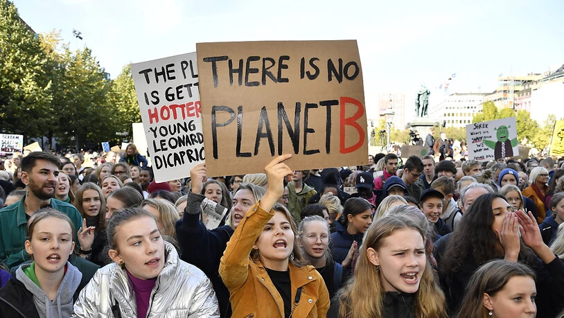 In Stockholm, der Heimat der schwedischen Klimaaktivistin Greta Thunberg, kamen 60'000 Menschen zu einem Protestzug zusammen.