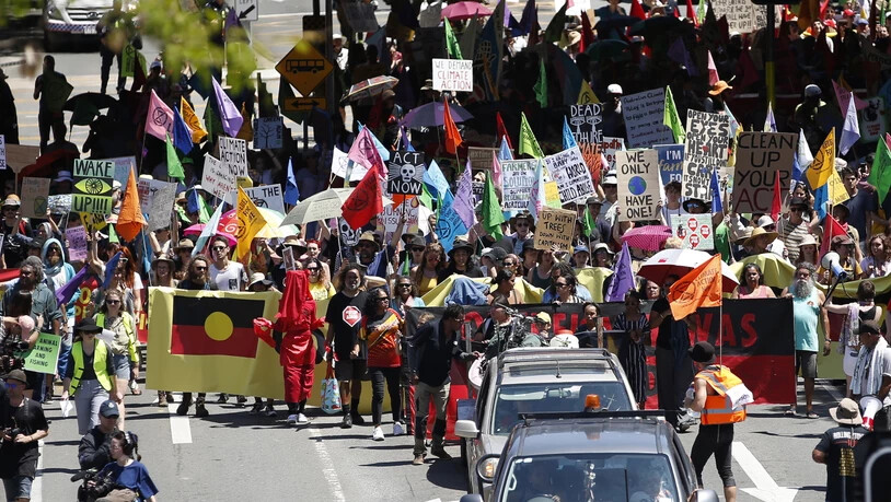 Auch im australischen Brisbane gingen die Umweltaktivisten auf die Strasse.