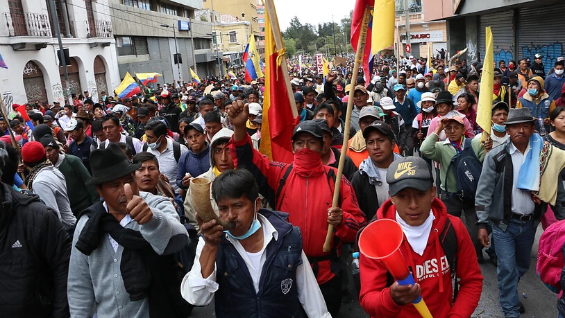 Neue Demonstrationen in Ecuadors Hauptstadt Quito gegen die Erhöhung der Benzinpreise verliefen am Mittwoch friedlich.