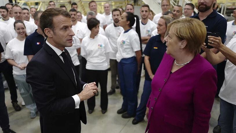 Emmanuel Macron und Angela Merkel am Mittwoch zu Besuch bei Airbus in Toulouse.