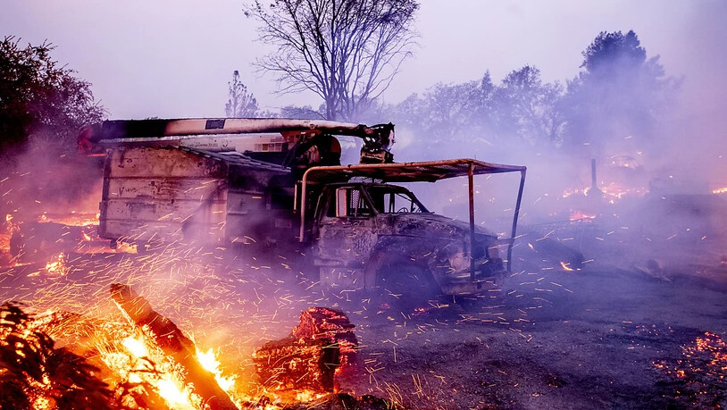 Waldbrände in Kalifornien zerstörten bereits zahlreiche Häuser und Fahrzeuge.