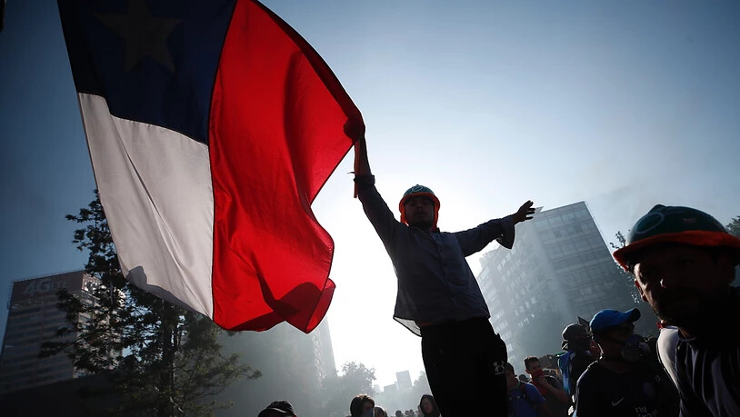 Demonstranten in Chiles Hauptstadt Santiago. (Archivbild)