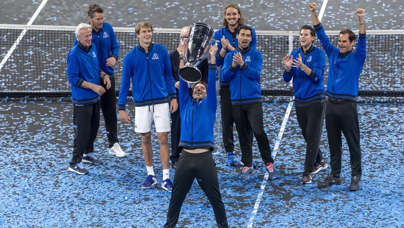 Einer der neuen Wettbewerbe im Kalender: Roger Federer feiert mit dem Team Europa in Genf den Sieg im Laver Cup