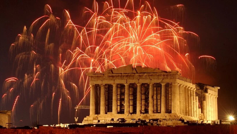 In Athen findet die zentrale Silvesterfeier unterhalb der Akropolis statt.