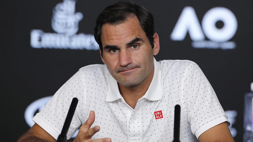 Roger Federer stand am Samstag der internationalen Presse Red und Antwort