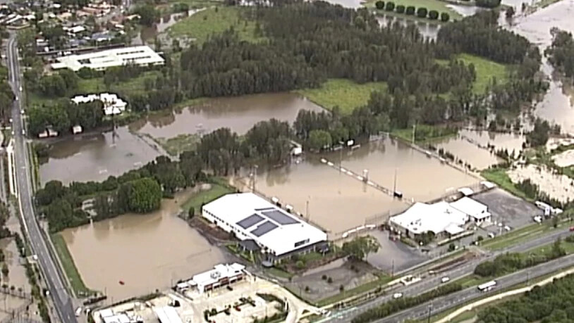Nach den Bränden die Flut: Überschwemmtes Gebiet an der Goldküste in Australien.