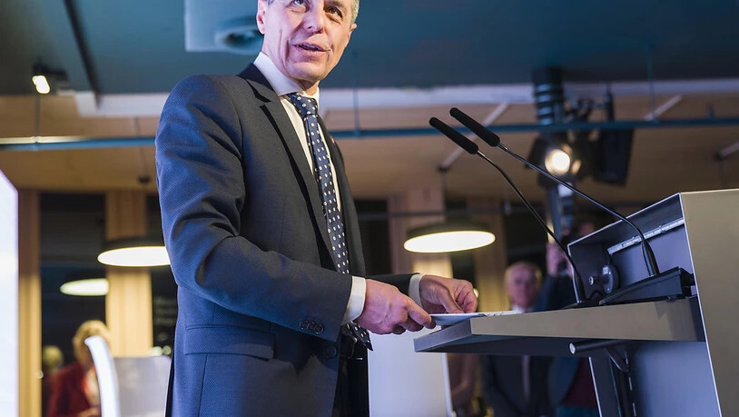 Aussenminister Ignazio Cassis sprach am Rande des WEF in Davos über die laufenden Gespräche mit der EU und den USA. Bezüglich EU-Rahmenabkommen und US-Handelsabkommen zeigte er sich optimistisch. (Archivbild)