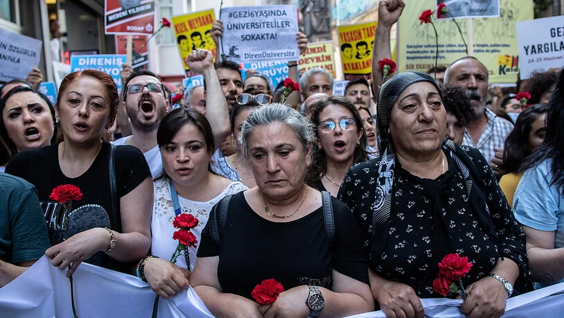 Protest auf dem Istanbuler Taksim-Platz im Mai 2019 zum Jahrestag des Gezi-Park-Konfliktes 2013.