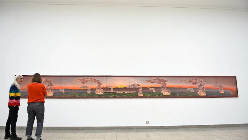 58 vor Christus: Caroline Bachmann zeigt ein Historienbild, das an den Aufbruch der Helvetier erinnert.