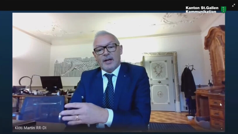 … «Innenminister» Martin Klöti ist als über 65-Jähriger per Video zugeschaltet.