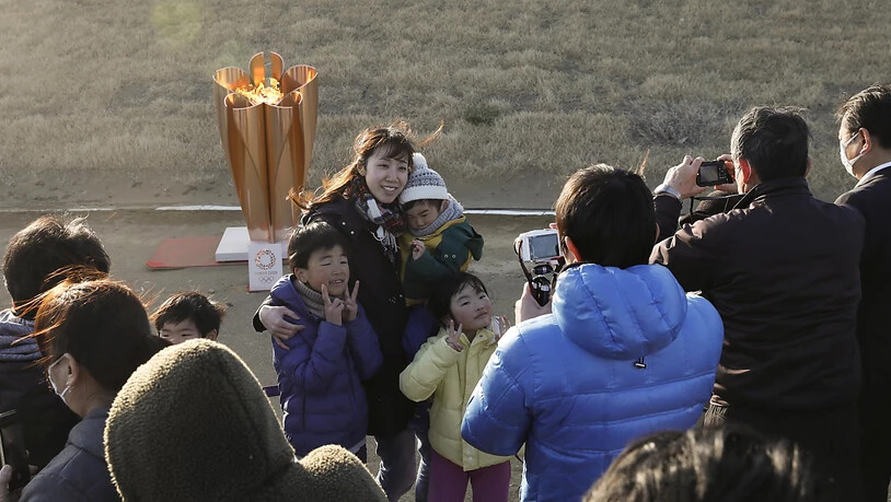 Das olympische Feuer sorgte in Japan für einen Zuschaueraufmarsch