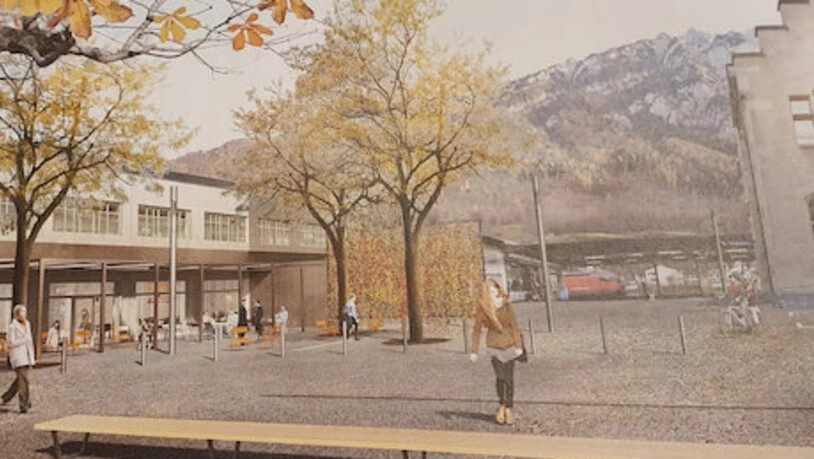 Frühestens im Herbst: Der Umbau des Glärnisch-Zentrums und auch die Neugestaltung eines Teils des Bahnhofplatzes wird verschoben