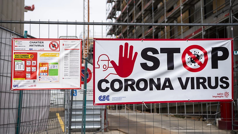Virus-Warnung auf einer Baustelle in der Westschweiz. (Themenbild)