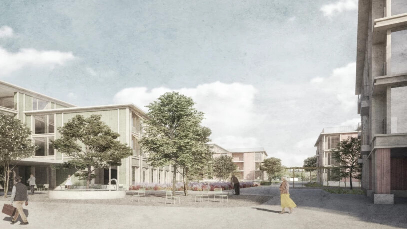 Zukunftsblick: So soll das neue Alterszentrum mit Pflegeheim und Alterswohnungen Schachen dereinst aussehen.