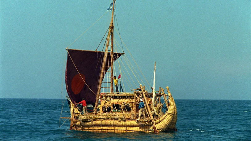 Thor Heyerdahls Papyrusboot Ra II beim Start am 17. Mai 1970. (Archivbild)