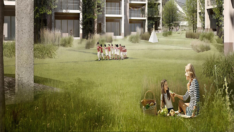 So soll sich die Überbauung Spielhofwiese bald einmal präsentieren.