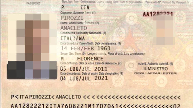 Stinkfrech, dieses Dokument, das Foto zeigt den Ex-Politiker, soll der Glarnerin beweisen, dass es Anacleto Pirozzi tatsächlich gibt. 