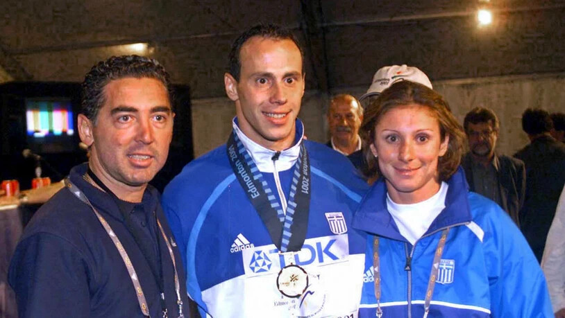 Die griechischen Leichtathletik-Stars Kostas Kenteris und Katerina Thanou drei Jahre vor ihrem tiefen Fall