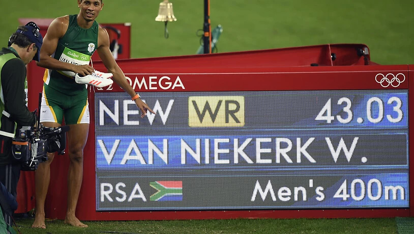 Die aktuelle Bestmarke über 400 m: 43,03 Sekunden, gelaufen vom Südafrikaner Wayde van Niekerk an den Olympischen Spielen 2016 in Rio