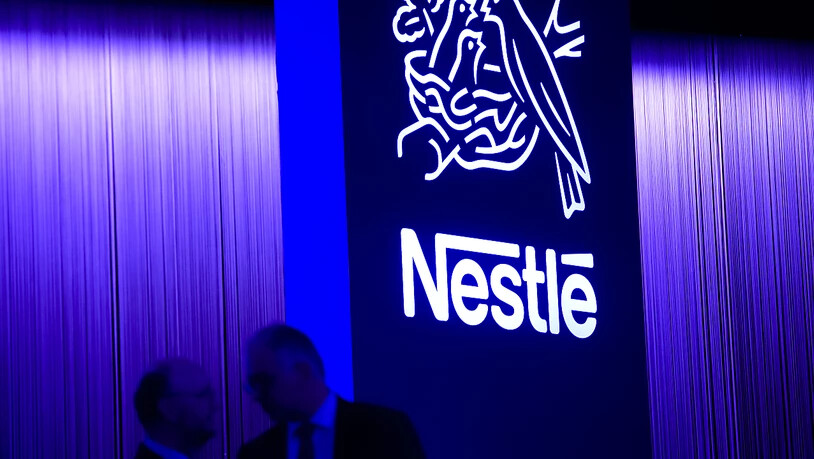 Nestlé geht auf Einkaufstour: Das Logo des Konzerns an der Generalversammlung von 2018.