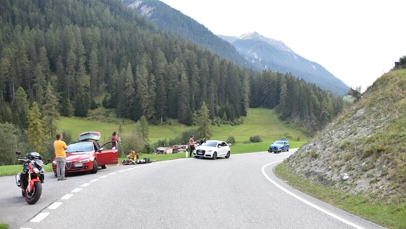 Der Unfallort auf der Albulastrasse bei Bergün.