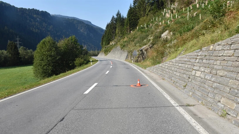 Die Unfallstelle zwischen Ilanz und Disentis.