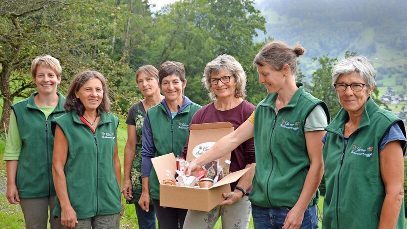 Einen Teil der Mitwirkenden der Glarner Schlemmertruggä.