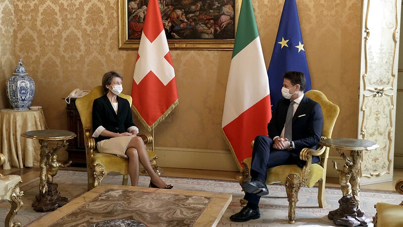 Der italiensche Premierminister Giuseppe Conte hat am Dienstagvormittag in Rom Bundespräsidentin Simonetta Sommaruga empfangen.