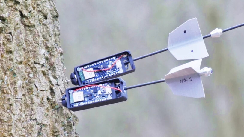 Die Flugroboter können mit Sensoren bestückte Pfeile selbst bei dichtem Waldbestand platzieren.