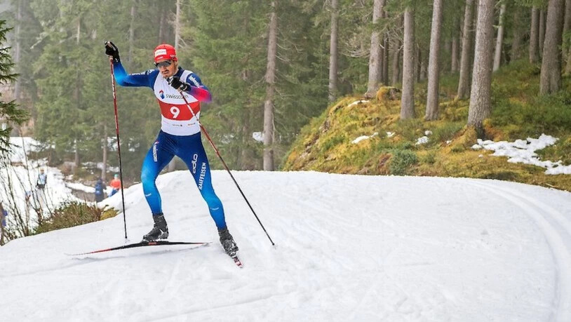 Fokussiert: Jonas Baumann trainiert in Davos. Bild: Philipp Baer