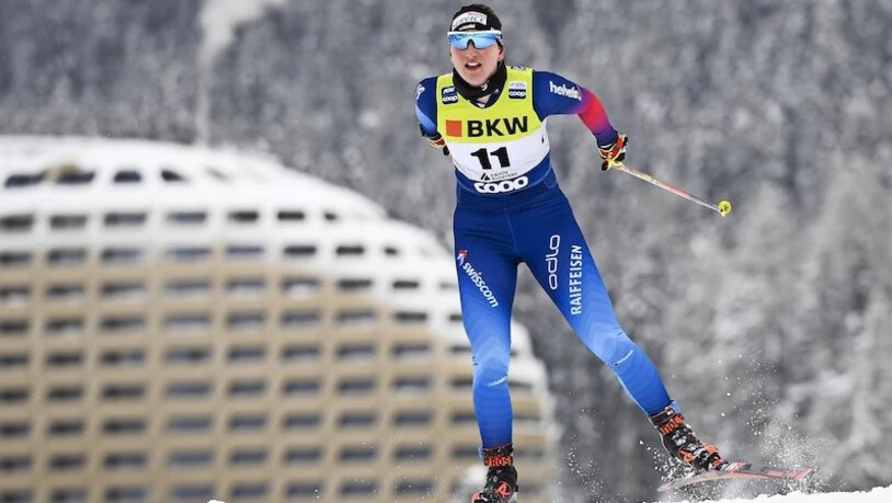 Anders als geplant: Beim Weltcup in Davos hat sich Lydia Hiernickel im Skatingrennen selbst ein Ei gelegt.