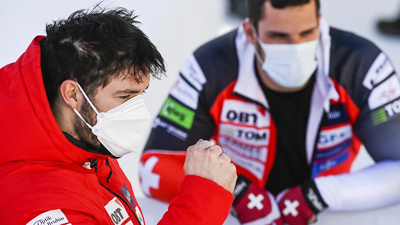 Zufrieden mit ihrem Rennen: Michael Vogt (li.) und sein Anschieber Sandro Michel