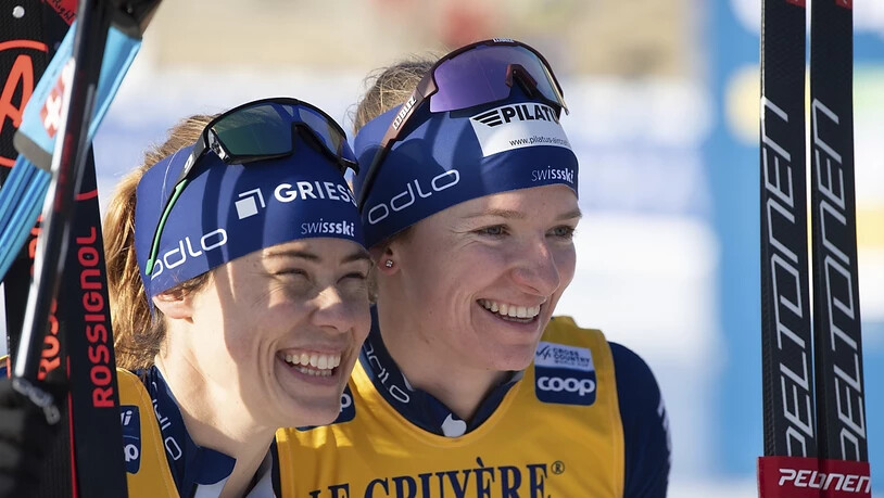 Laurien van der Graaff (links) und Nadine Fähndrich lächeln in die Kamera: Einen Sieg, wie bei dieser Aufnahme von Dresden, gab es in Ulricehamn nicht. Mit Platz 3 gelang aber erneut ein starkes Resultat.