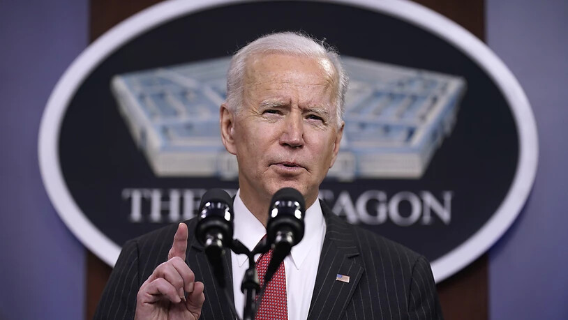 ARCHIV - US-Präsident Joe Biden spricht im Pentagon. Foto: Patrick Semansky/AP/dpa