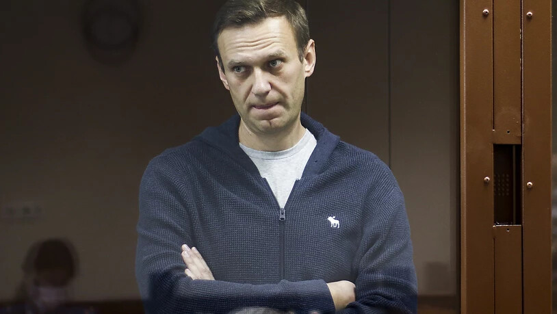 ARCHIV - Dieses vom Bezirksgericht Babuskinsky zur Verfügung gestellte Foto zeigt den russischen Oppositionspolitiker Alexej Nawalny hinter einer Glasscheibe während einer Anhörung vor dem Bezirksgericht Babuskinsky. Foto: -/Babuskinsky District Court/AP…