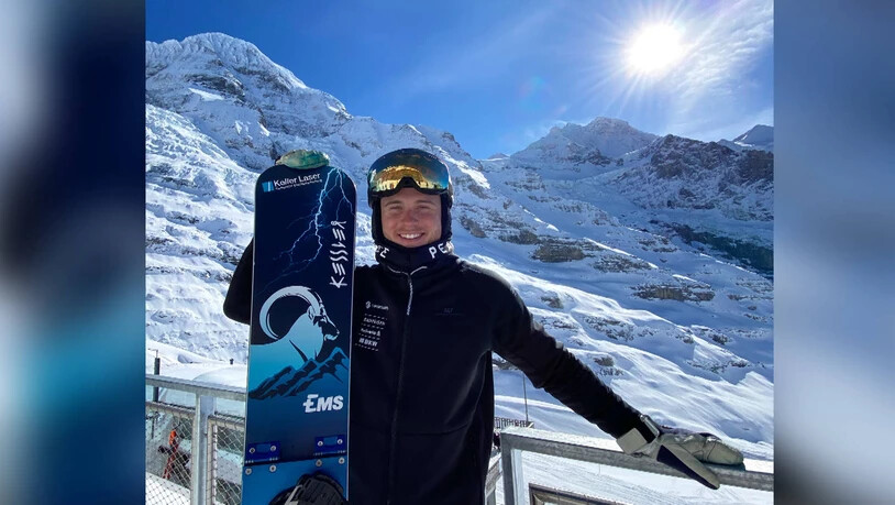 So viel Zeit muss auch in einem WM-Training sein: Ein Schnappschuss vor der legendären Bergkette mit Eiger, Mönch und Jungfrau.