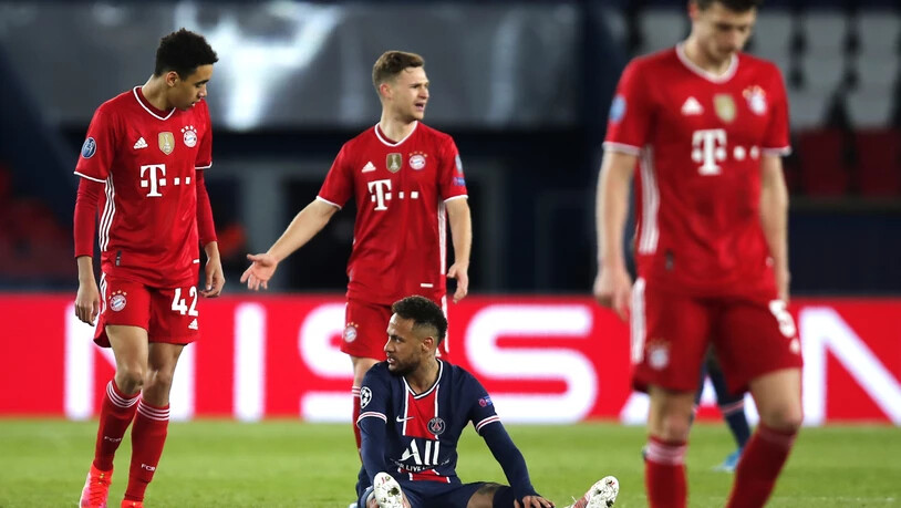 Hängende Köpfe bei den Bayern: Trotz dem 1:0-Sieg ist der deutsche Meister gegen die Pariser mit dem überragenden Neymar ausgeschieden