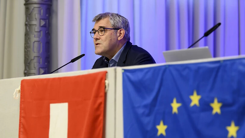Die Europäische Bewegung Schweiz ruft an ihrer Generalversammlung zu einem Abschluss des "Schlüsselvertrags" mit der EU bis zur Sommerpause auf. Im Bild Präsident und Nationalrat Eric Nussbaumer (SP/BL).
