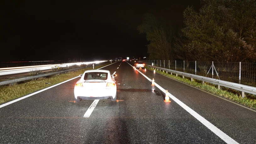 Die Unfallstelle auf der Autobahn zwischen Maienfeld und Landquart.