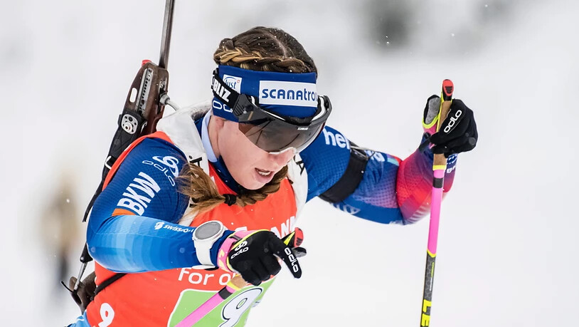 Konnte sich in der Verfolgung nicht wesentlich verbessern: Lena Häcki lief in Hochfilzen auf den 27. Platz