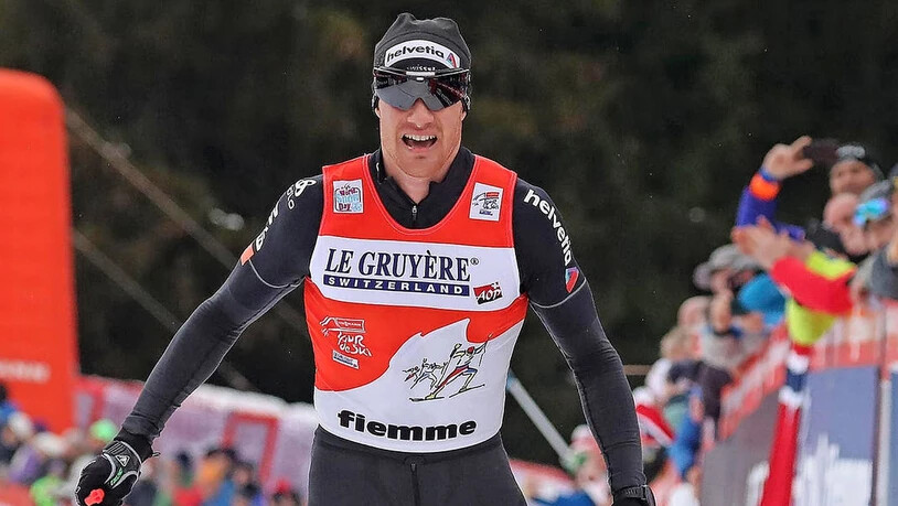 Der vierte und letzte Streich: Dario Cologna triumphiert 2018 solo auf der Alpe Cermis.