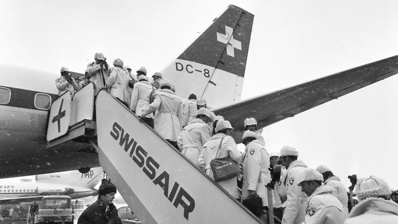 Ein Sonderflug der Swissair brachte die Schweizer Delegation nach Japan