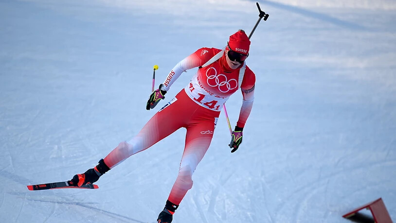 Die Startläuferin Amy Baserga setzt sich Wind und Kälte aus.