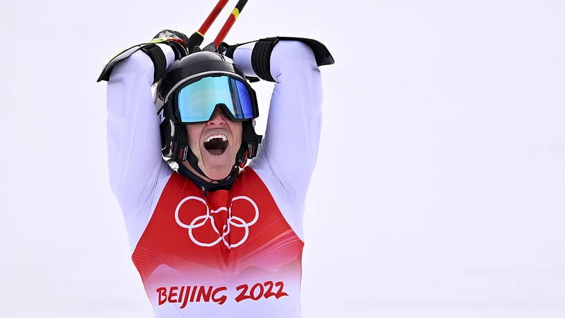 Sara Hector jubelt über Olympia-Gold: Die 29-Jährige ist die erste Riesenslalom-Olympiasiegerin aus Schweden seit 1992 (Pernilla Wiberg)