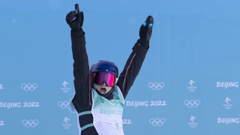 Mathilde Gremaud hatte bei der Big-Air-Premiere der Freestylerinnen allen Grund zum jubeln