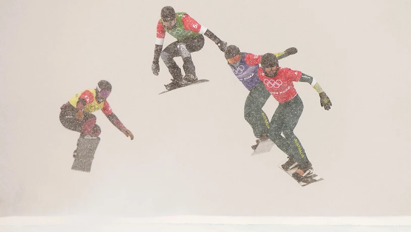 Kalle Koblet (ganz links) im Viertelfinal auf der Verfolgung seiner Konkurrenten