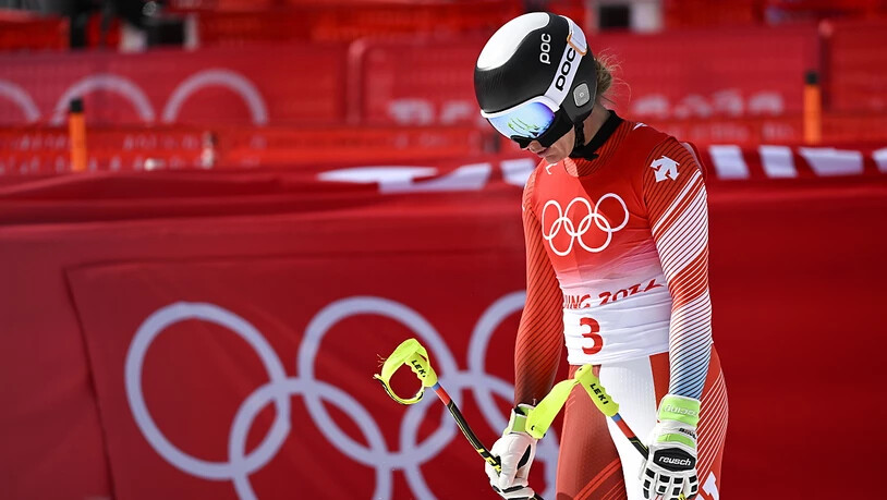 Enttäuschung pur bei Jasmine Flury, die am Tag nach ihrem Sturz bei Tempo 120 mit über zwei Sekunden Rückstand nur den 15. Rang belegte