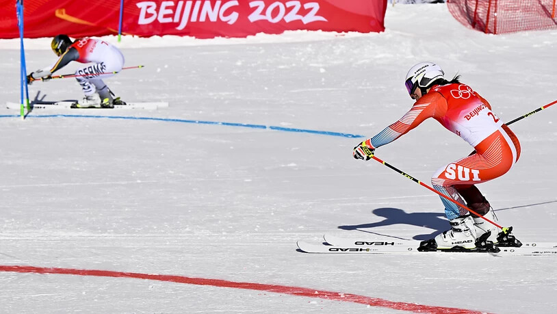 Wendy Holdener blieb auf der langsameren roten Piste chancenlos gegen Lena Dürr