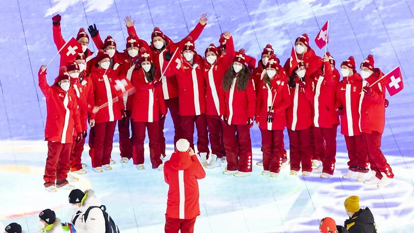 Die Schweizer Delegation feiert an der Schlussfeier